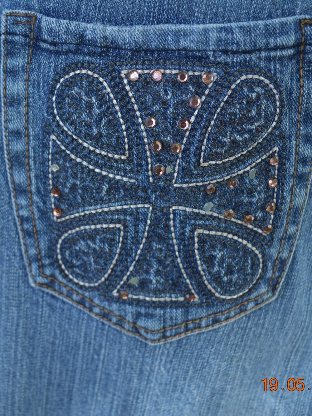 Chico’s Button-Up Denim Jeans with Bling Detail